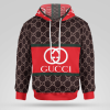 Gucci Red Brown Pattern 3D Hoodie
