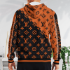 Louis Vuitton Orange Black Pattern 3D Hoodie