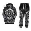 Native Skull Black Hoodie And Sweatpants Set