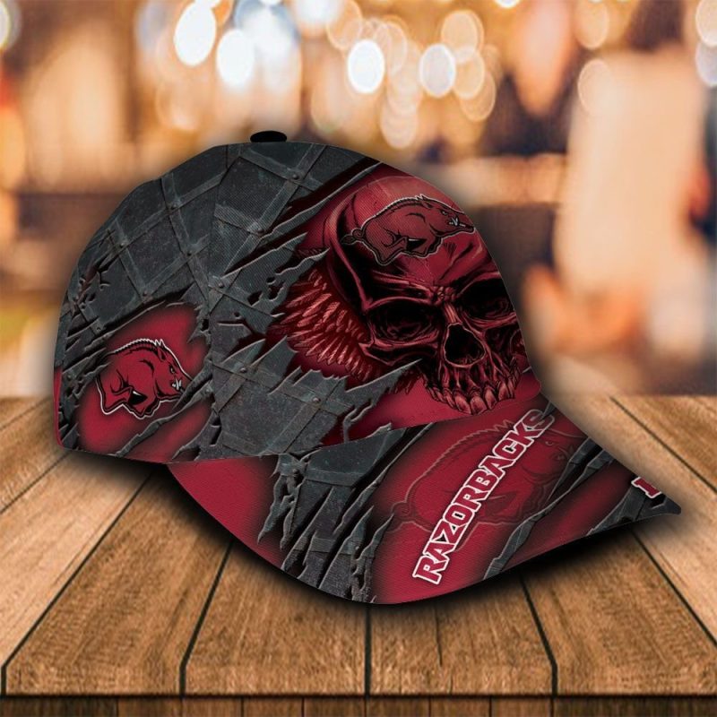 Personalized Arkansas Razorbacks Skull Custom Cap - Hot Sale 2024