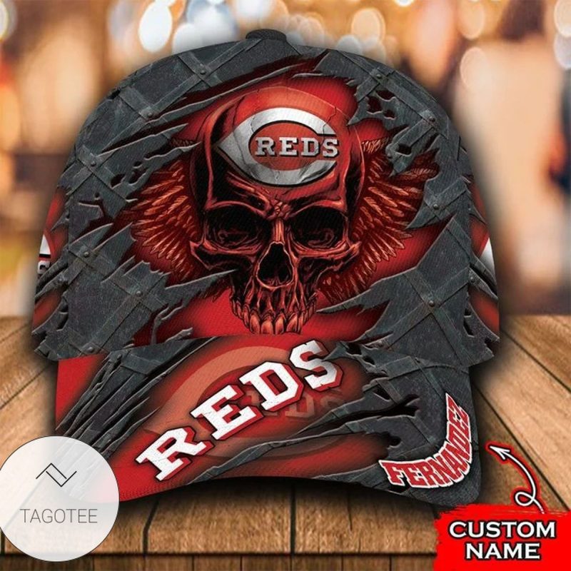 Personalized Mlb Cincinnati Reds 3D Skull Hat Cap - Hot Sale 2025