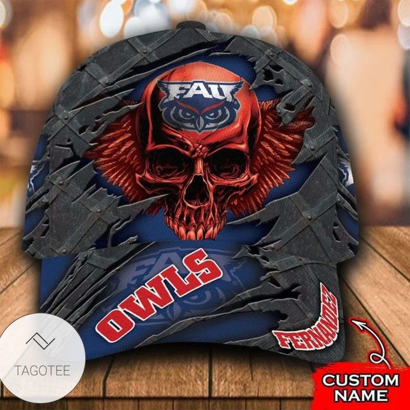 Casquette NCAA Florida Atlantic Owls - Bec Incurvé, Deux Tons, Maille